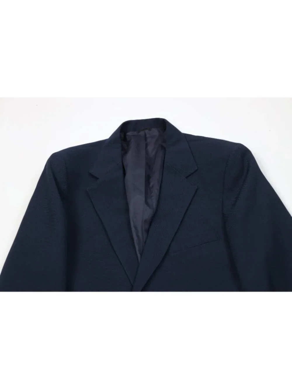 Vtg 70s Levis Mens 42R 2 Piece Knit Suit Wedding Navy Blue Wide Leg 32x30 USA